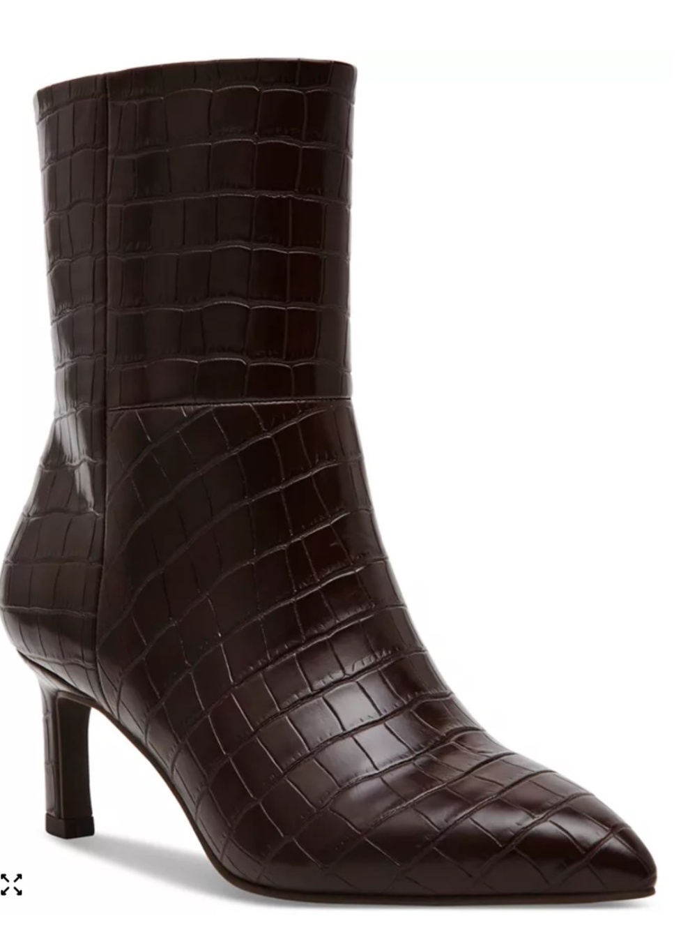 DV Dolce Vita Gradie Brown Croc Embossed Kitten Heel Booties Women’s Size 7